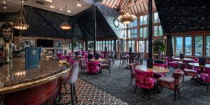 Atrium cocktail bar chairs and tables