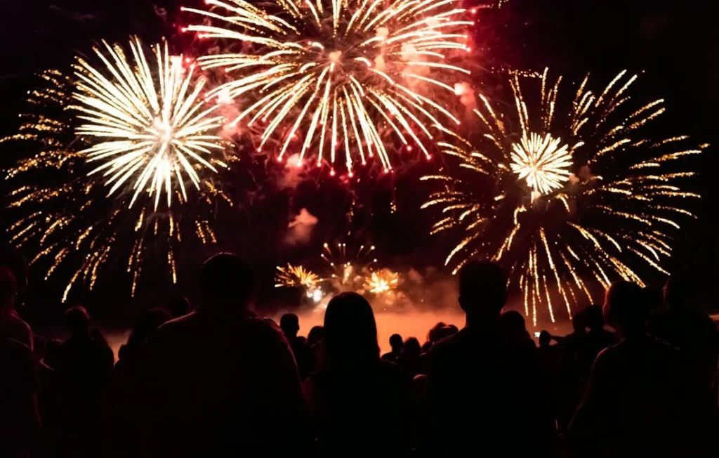 Firework display at Old Thorns on New Year's Eve