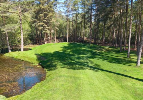 Golf Course hole with water hazard
